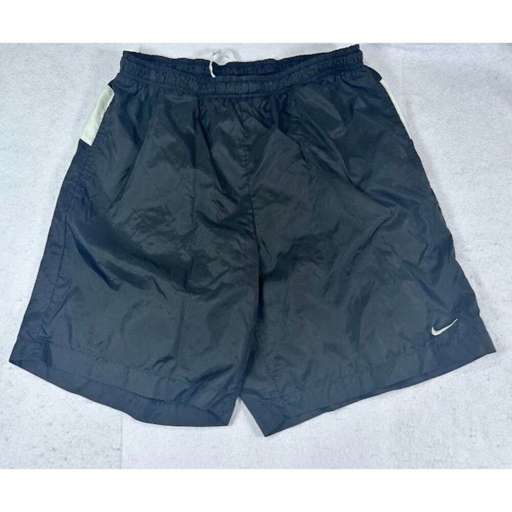 Vintage Nike Swim Surf Board Shorts Men's Large L Black White Big Back Logo
